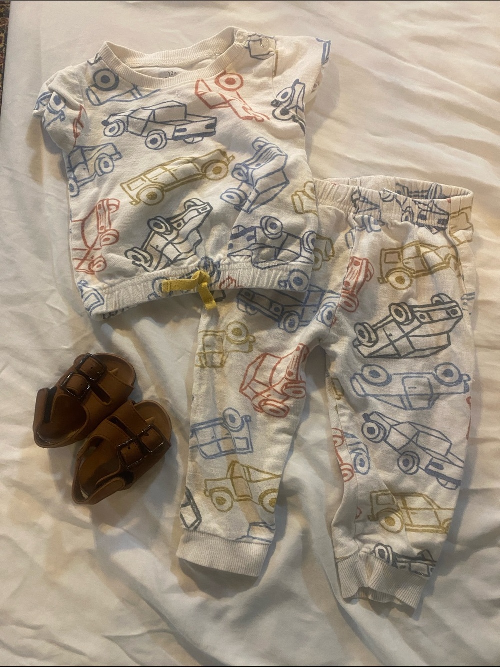Baby Car & Truck Print Two-Piece Set and Baby Sandals Birkenstock Style